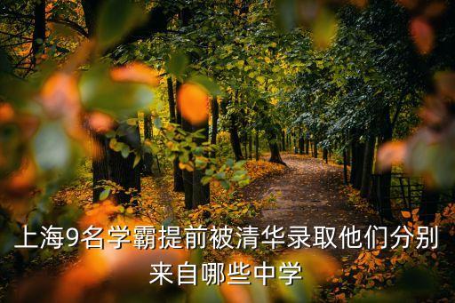 上海市醫藥學校保送，上海9名學霸提前被清華錄取他們分別來自哪些中學