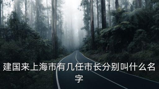 歷任上海市市長名字和照片，上海市長是誰