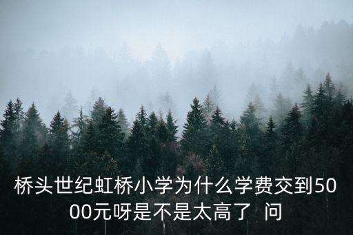 橋頭世紀虹橋小學為什么學費交到5000元呀是不是太高了  問