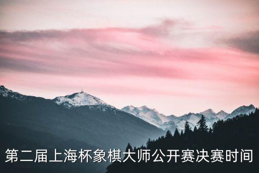 第二屆上海杯象棋大師公開賽決賽時間