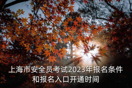 上海市安全員網上報名，上海市安全員考試2023年報名條件和報名入口開通時間