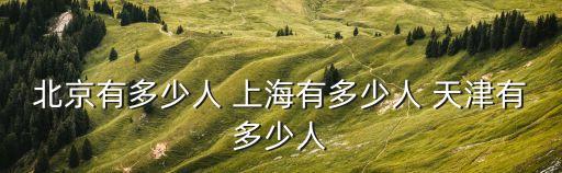 上海市 千人，北京有多少人 上海有多少人 天津有多少人