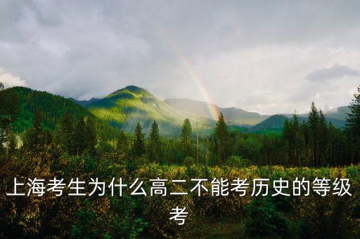 上海市高二地理等級考，上海考生為什么高二不能考歷史的等級考