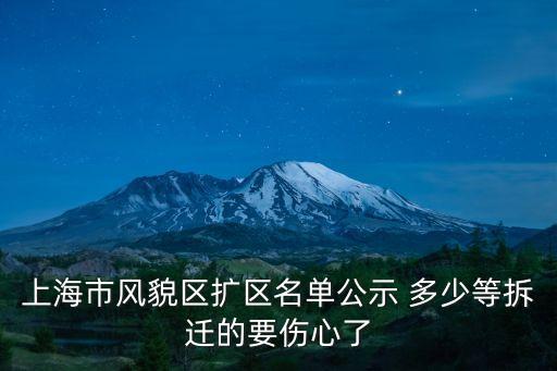 上海市風(fēng)貌區(qū)擴區(qū)名單公示 多少等拆遷的要傷心了
