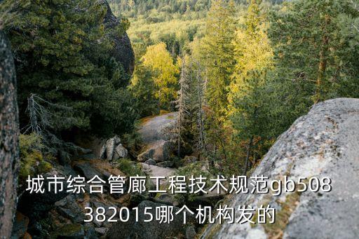 城市綜合管廊工程技術(shù)規(guī)范gb508382015哪個(gè)機(jī)構(gòu)發(fā)的