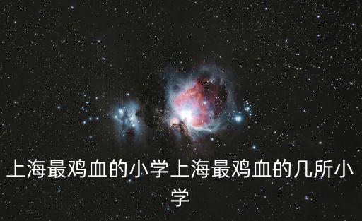 上海最雞血的小學(xué)上海最雞血的幾所小學(xué)