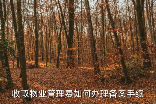 收取物業(yè)管理費如何辦理備案手續(xù)