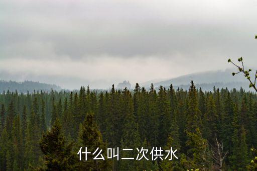 二次供水，什么叫2次供水