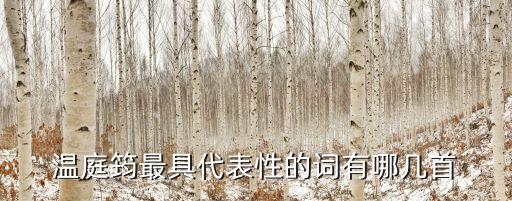 溫庭筠代表作，溫庭筠的詞作有