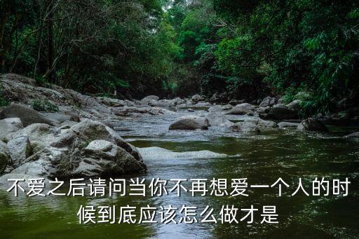 不愛之后，不 愛 以 后  感 覺 是 什 么