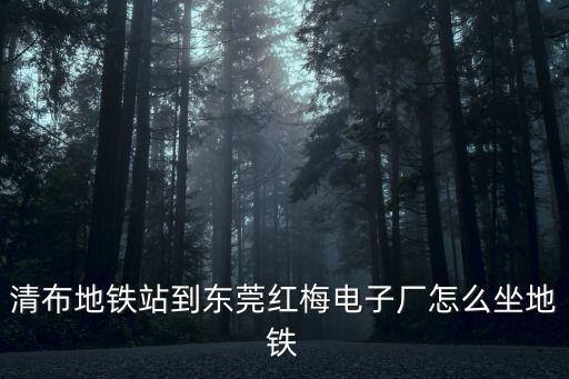 清布地鐵站到東莞紅梅電子廠怎么坐地鐵