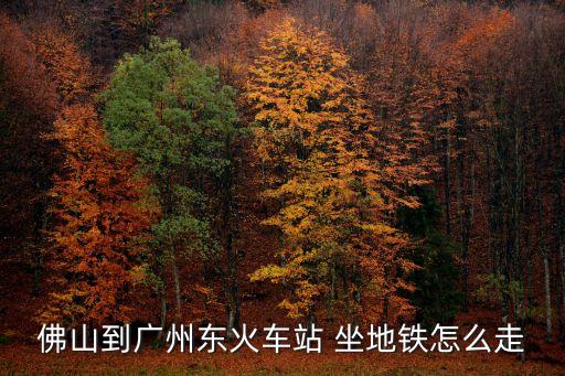 佛山到廣州東火車站 坐地鐵怎么走