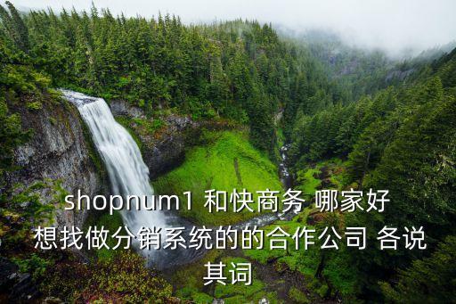 shopnum1 和快商務 哪家好 想找做分銷系統的的合作公司 各說其詞