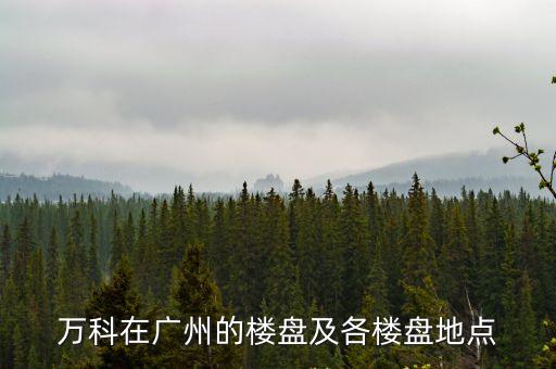 萬科在廣州的樓盤及各樓盤地點