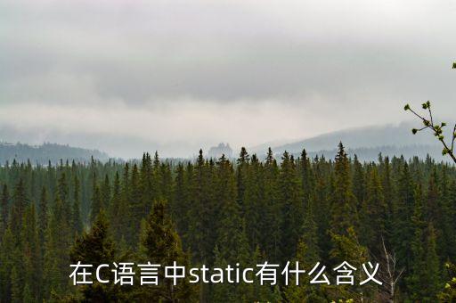 c語言static，在C語言中static有什么含義