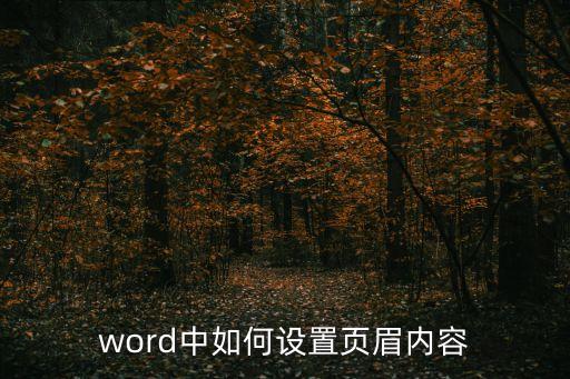 word中如何設(shè)置頁(yè)眉內(nèi)容