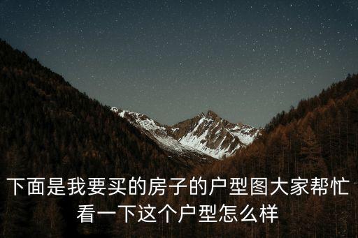 下面是我要買的房子的戶型圖大家?guī)兔匆幌逻@個(gè)戶型怎么樣