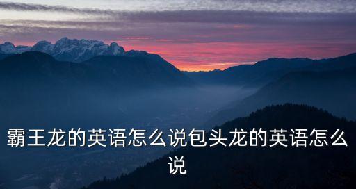 霸王龍的英語怎么說包頭龍的英語怎么說