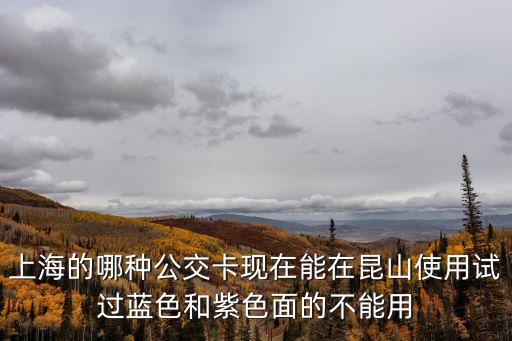 上海的哪種公交卡現(xiàn)在能在昆山使用試過藍色和紫色面的不能用