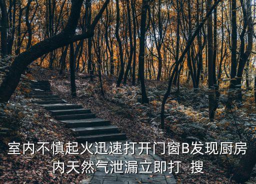 室內不慎起火迅速打開門窗B發現廚房內天然氣泄漏立即打  搜