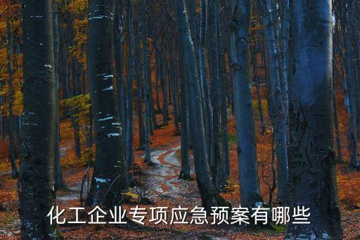 化工企業專項應急預案有哪些