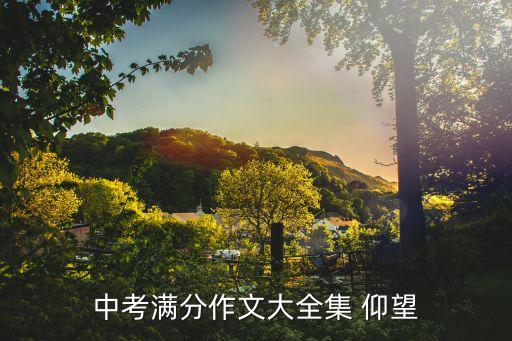 中考滿分議論文，中考滿分作文