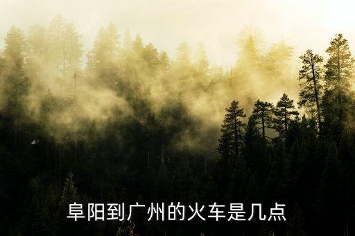 動車經過阜陽到廣州的時刻表，阜陽到廣州的火車是幾點