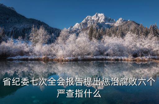 省紀(jì)委七次全會報告提出懲治腐敗六個嚴(yán)查指什么