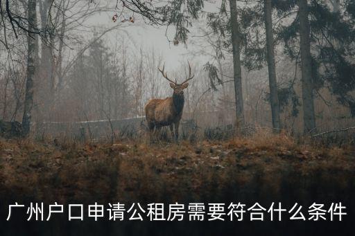 廣州戶口申請公租房需要符合什么條件