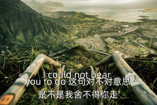 I could not bear you to go 這句對不對意思是不是我舍不得你走