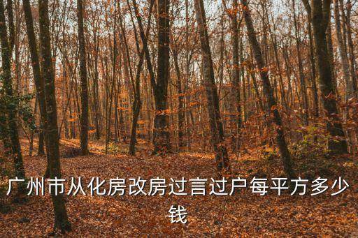 廣州市從化房改房過言過戶每平方多少錢