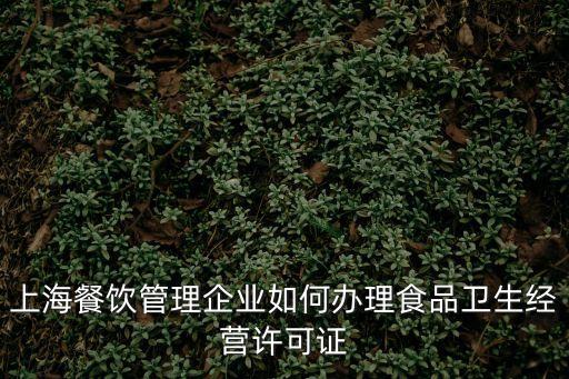 上海餐飲管理企業(yè)如何辦理食品衛(wèi)生經(jīng)營許可證