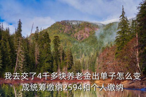 我去交了4千多塊養(yǎng)老金出單子怎么變成統(tǒng)籌繳納2594和個人繳納