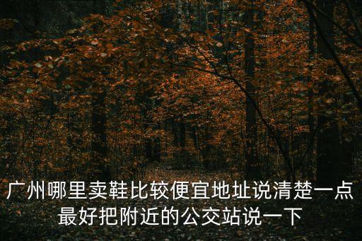 廣州哪里賣鞋比較便宜地址說清楚一點最好把附近的公交站說一下