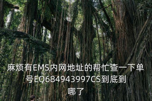 麻煩有EMS內網地址的幫忙查一下單號EQ684943997CS到底到哪了