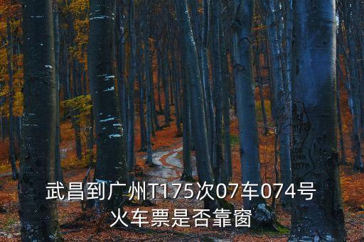武昌到廣州T175次07車(chē)074號(hào)火車(chē)票是否靠窗