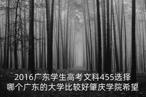 2016廣東學(xué)生高考文科455選擇哪個(gè)廣東的大學(xué)比較好肇慶學(xué)院希望
