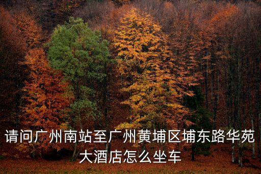 請問廣州南站至廣州黃埔區埔東路華苑大酒店怎么坐車