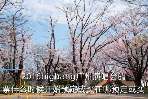 2016bigbang廣州演唱會的票什么時候開始預定或買在哪預定或買