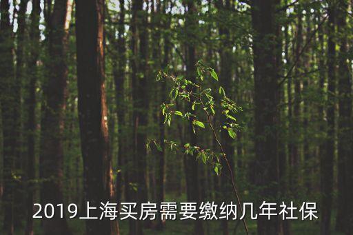 2019上海買房需要繳納幾年社保