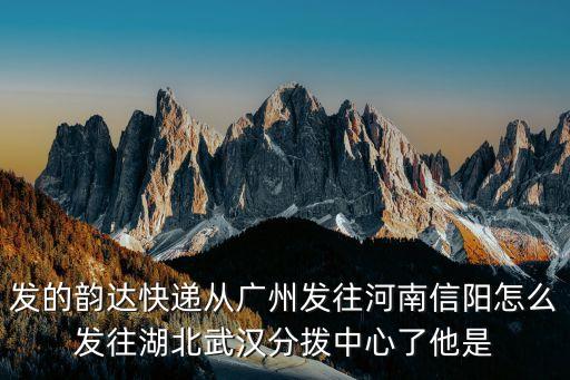 發(fā)的韻達(dá)快遞從廣州發(fā)往河南信陽(yáng)怎么發(fā)往湖北武漢分撥中心了他是