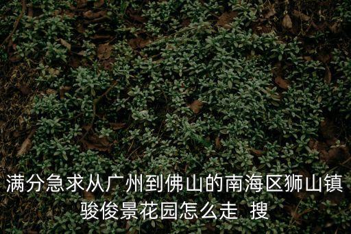 滿(mǎn)分急求從廣州到佛山的南海區(qū)獅山鎮(zhèn)駿俊景花園怎么走  搜