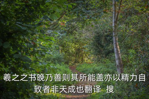 羲之之書晚乃善則其所能蓋亦以精力自致者非天成也翻譯  搜
