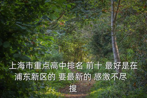 上海市求真中學重點中學排名，上海市重點高中排名 前十 最好是在浦東新區的 要最新的 感激不盡  搜
