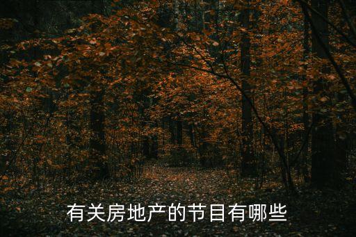 有關(guān)房地產(chǎn)的節(jié)目有哪些