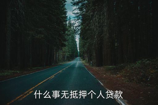 貸款無抵押，無抵押貸款是什么意思