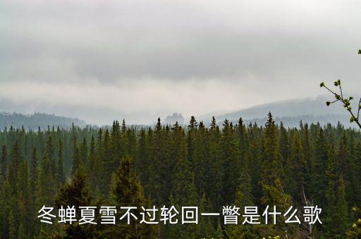 夏蟬冬雪，夏蟬冬雪不過輪回一撇物通修煉問一生緣劫 這首歌叫什么名
