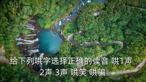 哄笑的讀音，給下列哄字選擇正確的讀音 哄1聲 2聲 3聲 哄笑 哄騙