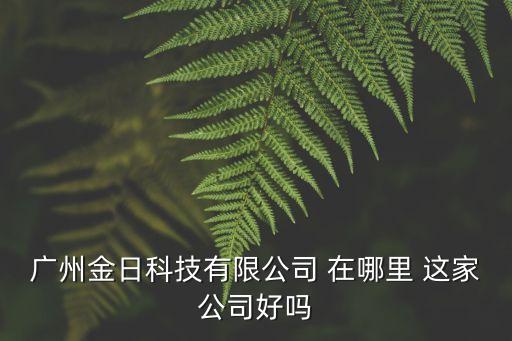 廣州金日科技有限公司 在哪里 這家公司好嗎