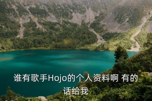 誰有歌手Hojo的個人資料啊 有的話給我